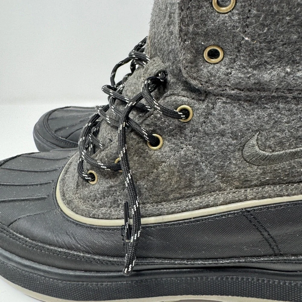 *STAIN Nike ACG Woodside 2 High Black Grey Wool Duck Boots Mens 12 525393-091